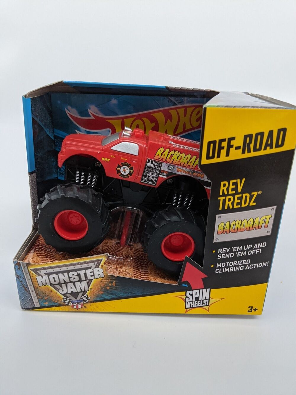 Hot Wheels Monster Jam Rev Tredz Backdraft Monster Truck 1:43 W3275